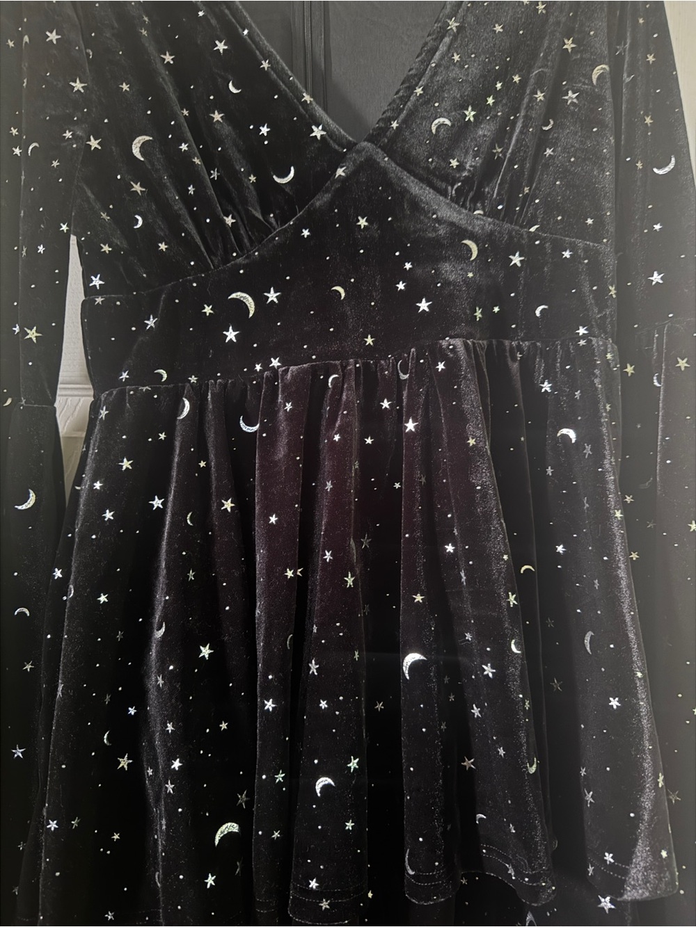 Cider Black Velvet Moon & Star Romper Dress - Picture 3 of 10